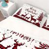 Comforter 3-Piece Merry Christmas Plaid Reindeer - Soft Comfortable And Cozy Bedding For Bedroom And Guest Room