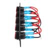 5 Gang Round Switch Panel with LED Water Proof Controlled Circuit Marine Switch Panel Red