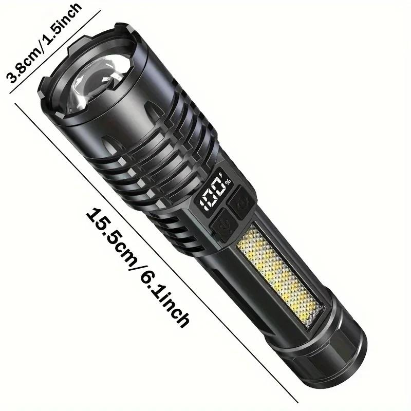 High Power Rechargeable Led Flashlight Very Strong Led Flashlight With Built-in Battery Torch For Outdoor Camping Hiking Fishing