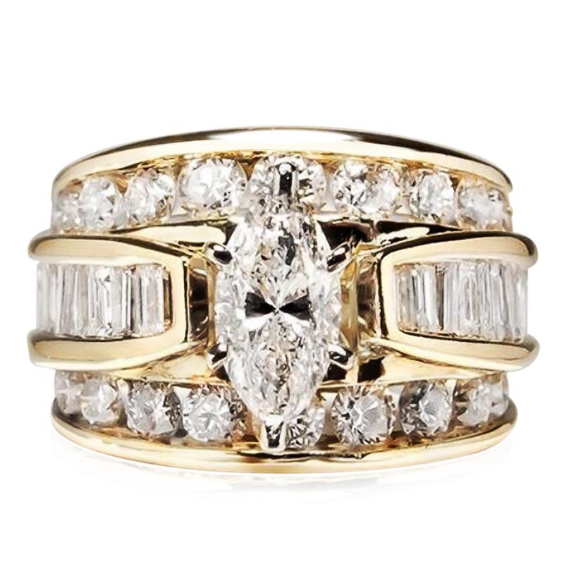 

Huitan Gorgeous Bright Marquise Shape Zirconia Ring Women Noble Party Zircon for Anniversary Fashion Female Luxury Accessories 5