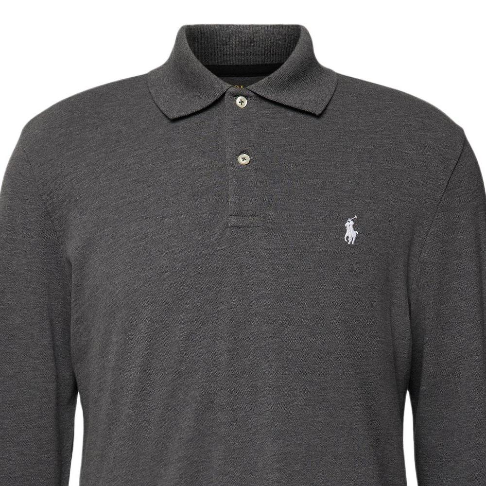 Polo Ralph Lauren Solid Color Long Sleeve Polo Shirt With Embroidered Pony Men Tops Medium-Gray 710680790-040