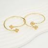 Light Luxury Yellow Brass Four-Leaf Clover Diamond-Studded Adjustable Bracelet - European American Simple High-End Design