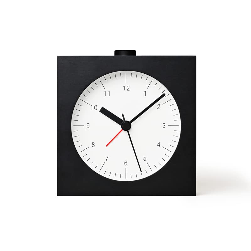Lemnos City Pop L Alarm Clock, Analog, Natural Wood Grain, White, YK22-05 WH