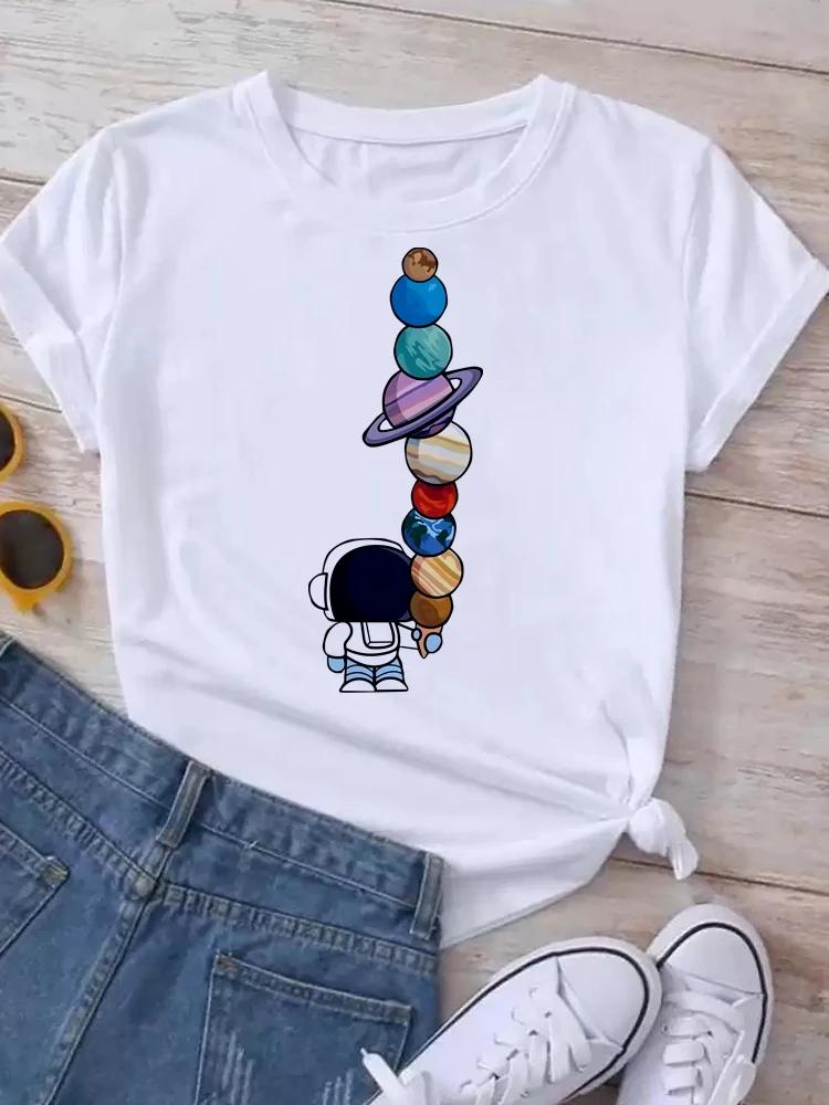 Kids Maycaur T Shirt Unisex Moon Planet Print Fashion Tee Shirts Casual Round Neck Short Sleeve
