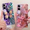 For Vivo V40 Lite 4G 5G Case V2417 Cool Lion Butterfly Painted Cover For Vivo Y200 5G Soft Slim Phone Case For Vivo Y300 5G Bags