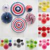 6Pcs Tissue Paper Lantern/Pom Poms Flower/Rosette Fans Paper Fan Wall Decoration Background Ceiling Hanging Ornaments