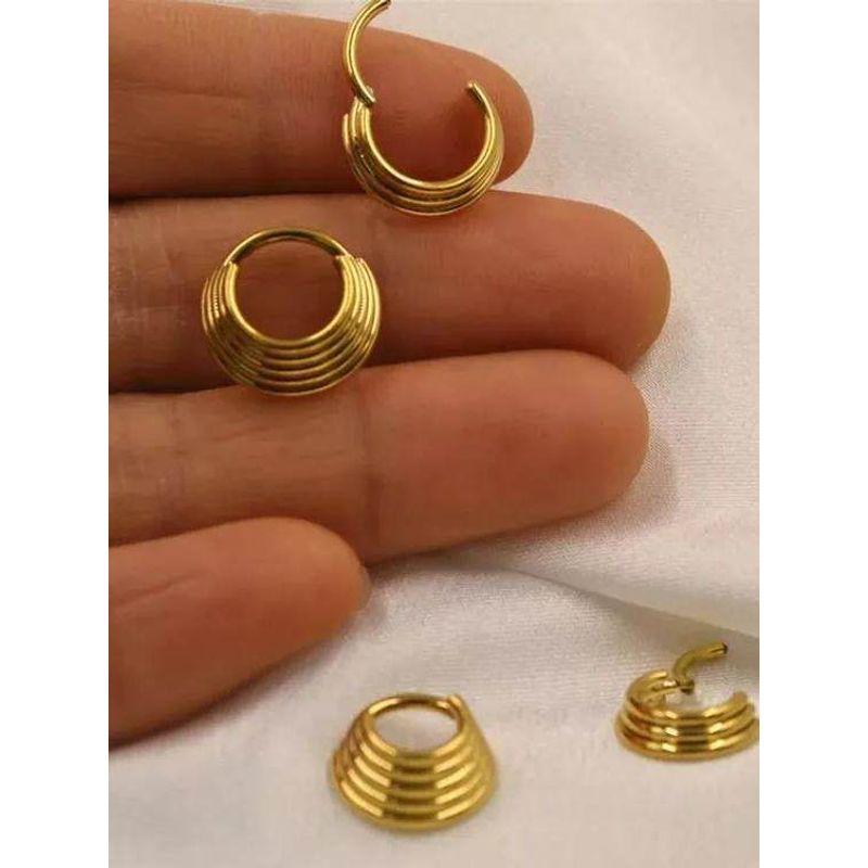 Fashion Popular Titanium Steel Three-Layer Five-Layer Nasal Septum Nose Ring Earrings Cochlear Ring Piercing Jewelry