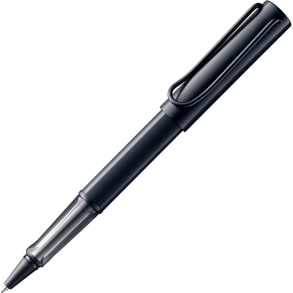 LAMY AL-Star Black Rollerball Pen - Clear Ergonomic Grip Pen Line Width M - Lightweight Aluminum ...