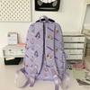 Mochila feminina de desenho animado com grande capacidade e estampa de grafite, bolsa escolar para estudantes