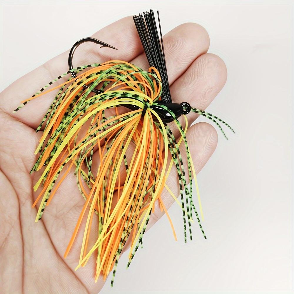 Silicone Fishing Skirt Baits - Weedless Football Jig Head, Mixed Colors, Hunting & Fishing Tackle