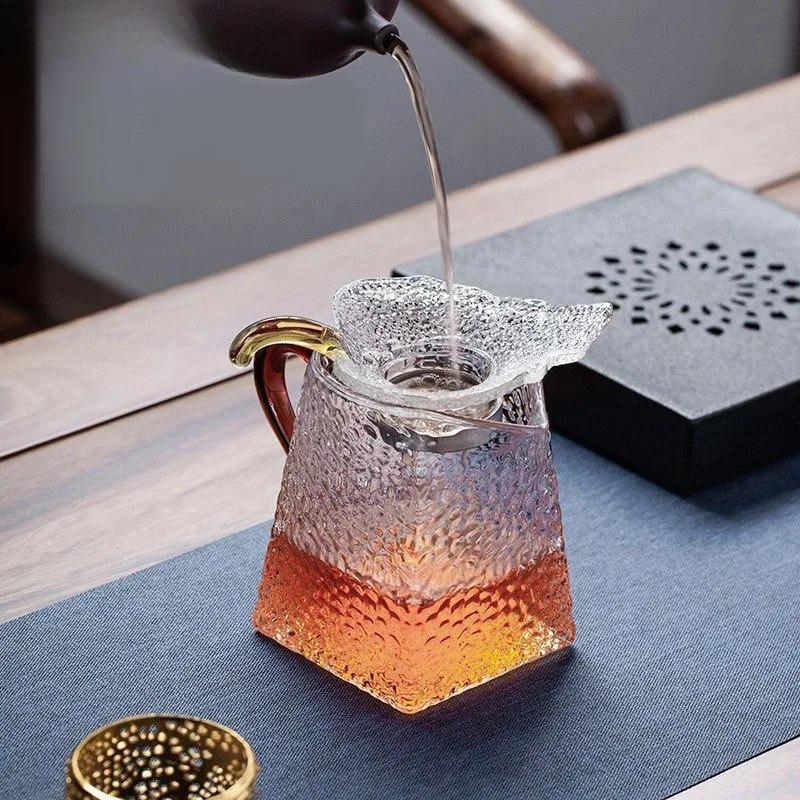 Heat-resistant Glass Leaf Tea Separator Infusor Handmade Tea Strainer Dispenser Brewing Filter Teaset Accessories Craft