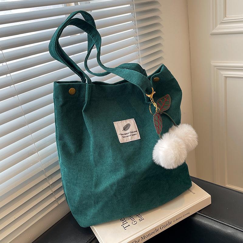 Herbst- und Winter Cordtasche Neue koreanische Version Ins Japanischer Harajuku Ein-Schulter Tragetasche Studentin Einkaufstasche
