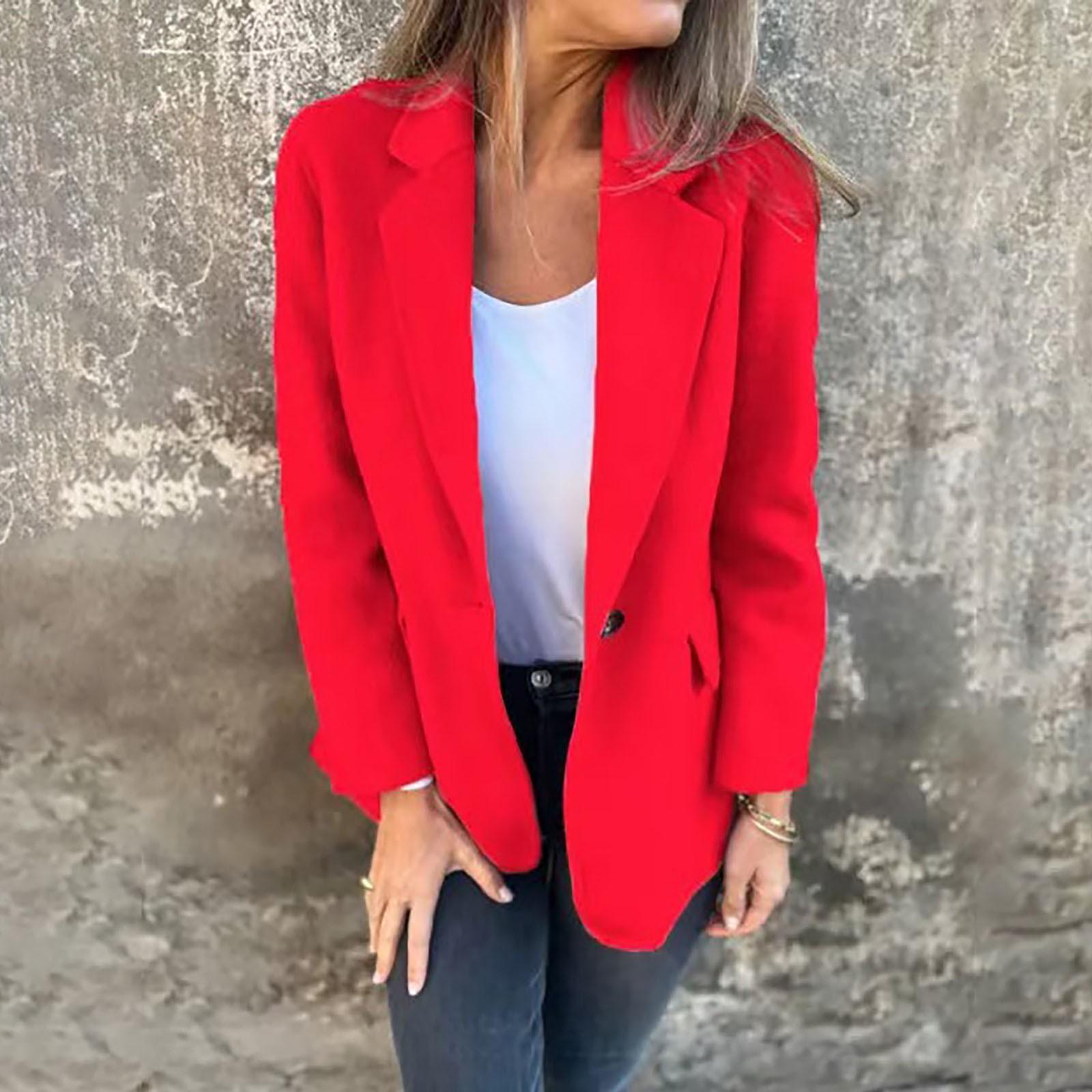 

Женская куртка-жакет в клетку на пуговицах с длинным рукавом, осенние наряды XS красный