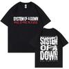 Summer Men's Rock System of A Down Mezmerize Band Album Print T-shirt Vintage Alternative Metal Music Harajuku Short Sleeve