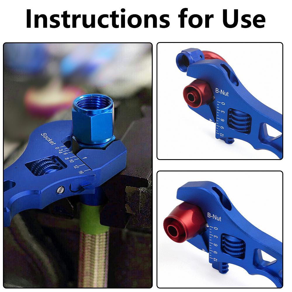 AN3-AN12 Adjustable AN Wrench Tool Aluminum Wrench Spanner Hose Fitting Tool AN 3 4 6 8 10 12  Hose End Fitting OFI085