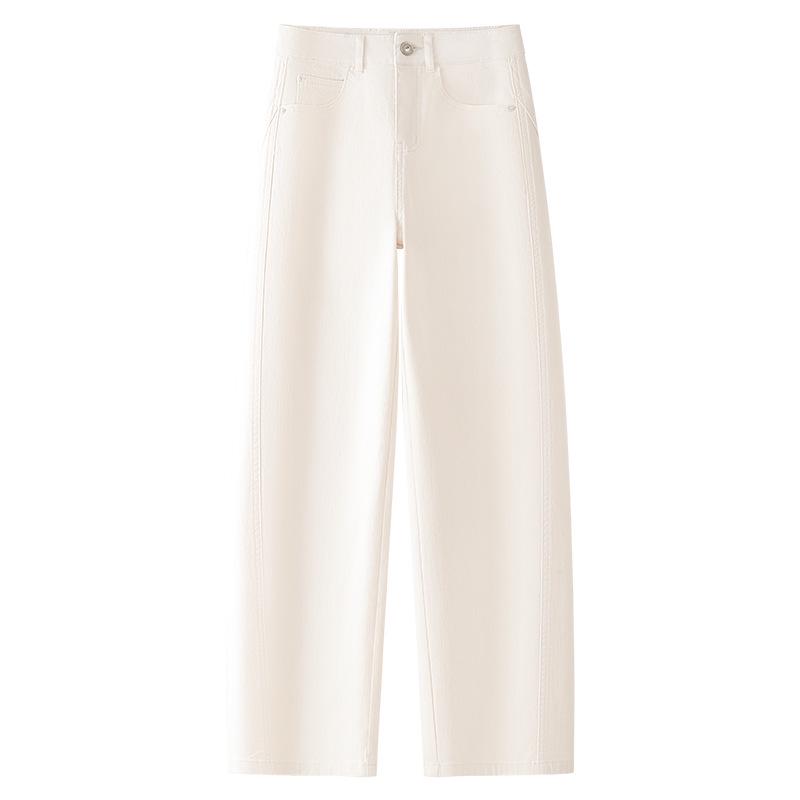 Dámské džíny s vysokým pasem, rovnými nohavicemi a volného střihu - Nové jaro 2025 banánové kalhoty