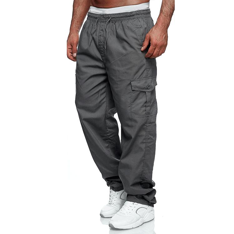 Männer Frühling Sommer Casual Multi-tasche Lose Gerade Hosen Mann Schwarz Grün Blau Overalls Outdoor-Hose Fitness Hosen