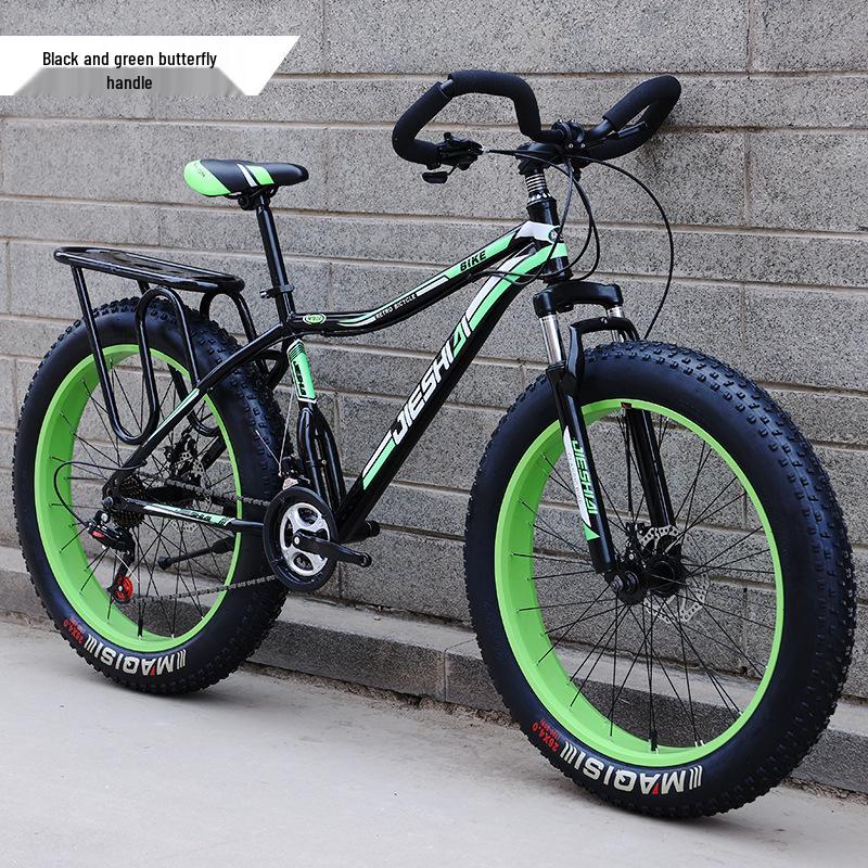 Men's Off-Road Fat Tire Snow & Mountain Bike - Variable Speed, Shock Absorbing, Wide Tires for Beach and Trail