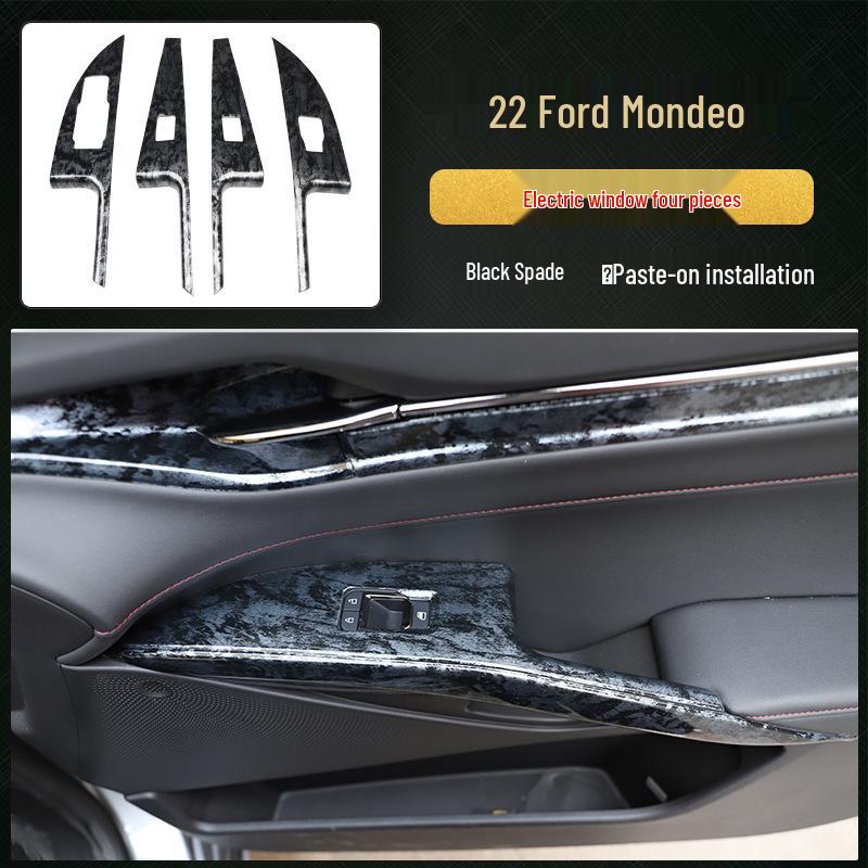 22 Mondeo Carbon Fiber Peach Wood Interior Sticker for Navigation Console & Power Window.