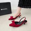 2025 New Plus Size Slingbacks Women's High Heels New Butterfly-knot Office and Career Best Seller Toe Sandals Zapatos