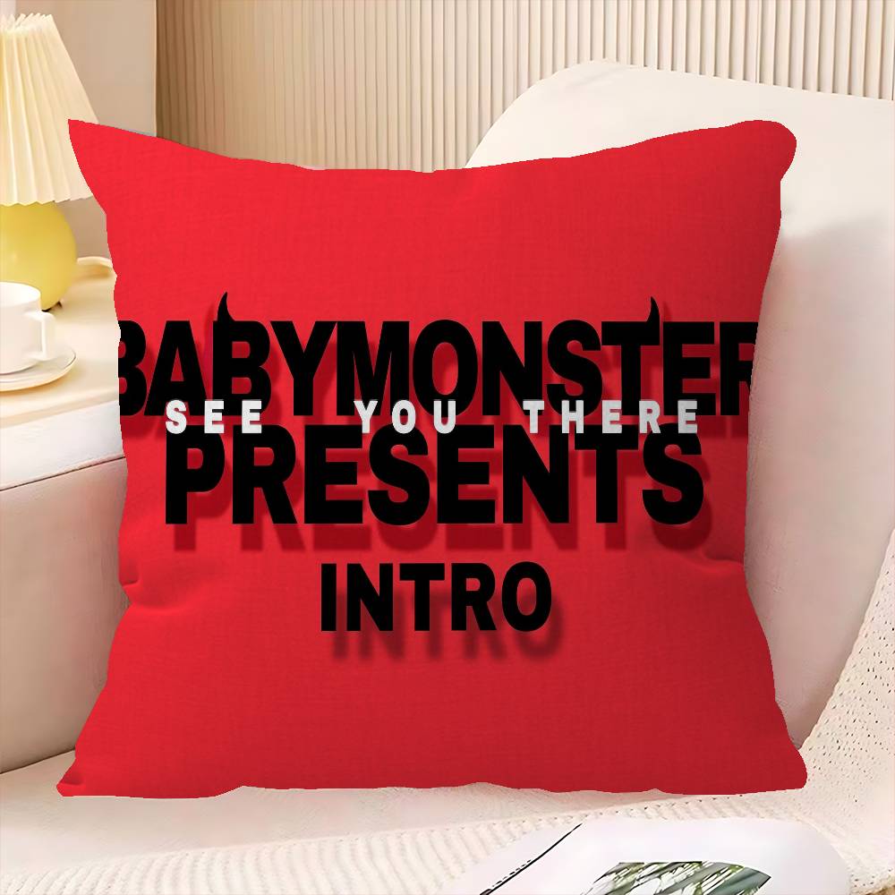 Grupa Dziewcząt B-BABYMONSTER 45*45cm Poszewka na Poduszkę Poszewka na Poduszkę Dekoracyjna Poszewka na Poduszkę Domowa Poszewka na Poduszkę Kanapową