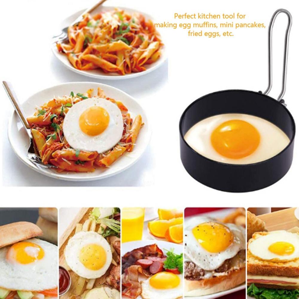 2PCS Stainless Steel Egg Shaper 3.5 In Non-Stick Egg Rings Multi-functional Durable Pancake Cooking Ring Restaurant