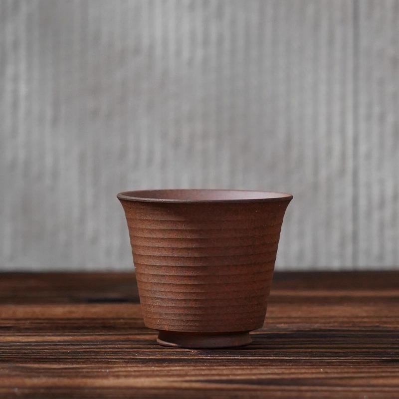 

Coarse Pottery Covered Bowl Wabi Sabi Style Small Capacity Tea Bowl Anti Scalding Kung Fu Tea Set Household Tea Cup 200ml