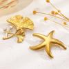 Stainless Steel Geometry Metal Brooch for Women Sun Heart Star Flower Butterfly Charm Vintage Brooches Pins Clothes Accessories