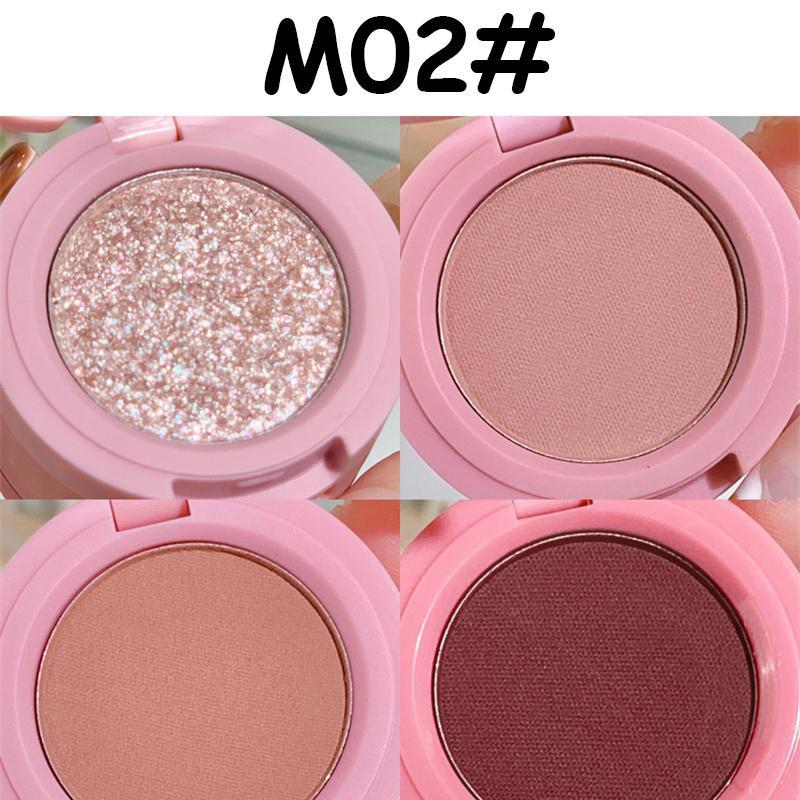 4 In 1 Matte Highlighter Blush Palette Pearly Blush Shiny Silkworm Lidschatten Shimme Brighten Face Contour Powder Makeup Palette ZH