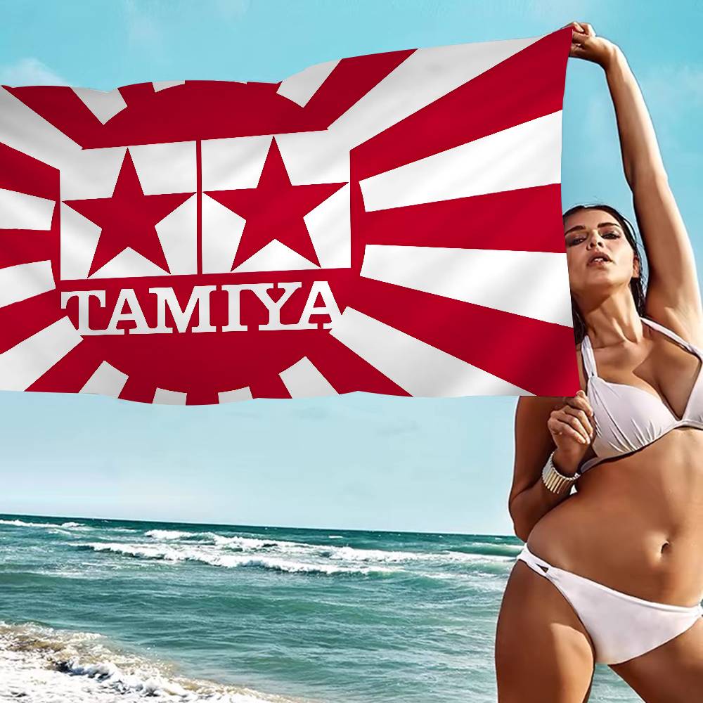 T-Tamiya Logo Bath Towel Microfiber Soft Water Absorbing Breathable For Girl Kids Decorative Cartoon Beach Towel