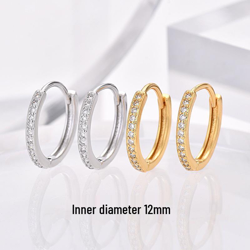 Elegant Zircon Geometric Ear Cuffs: European & American High-End Fashion Accessories for Women