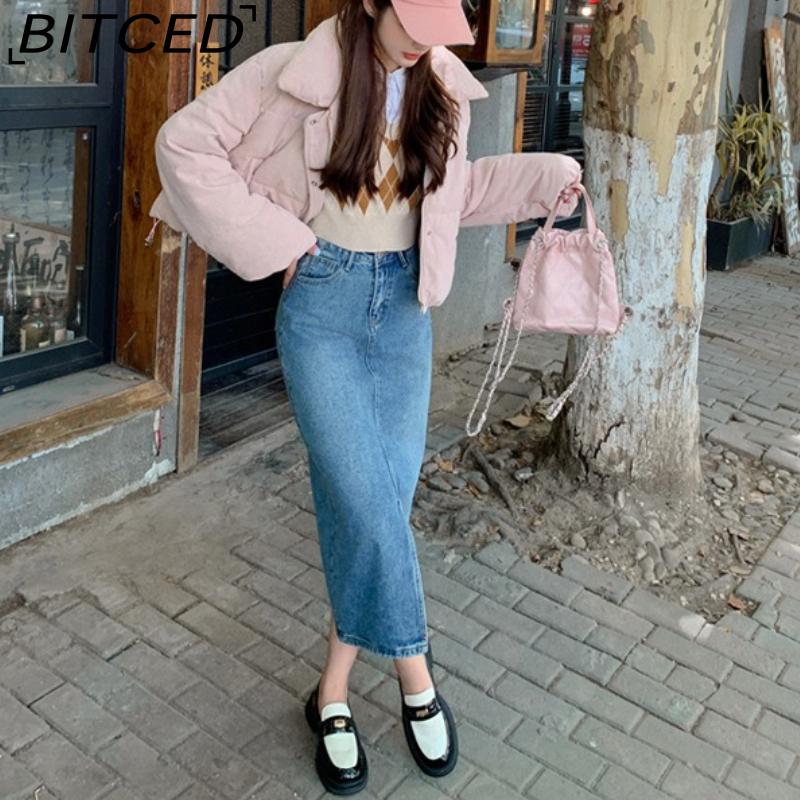 BITCED Down-Filled Cotton Jacket: Petite Niche & Distinctive Quilted Coat for Women Autumn/Winter High-Waisted Short Cotton Jacket