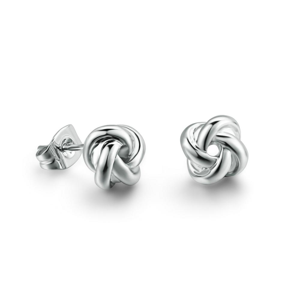 Cute Love Twist Stud Earrings Rose Gold Silver Jewelry For Women Gift Knot Post Earring HotSale E103