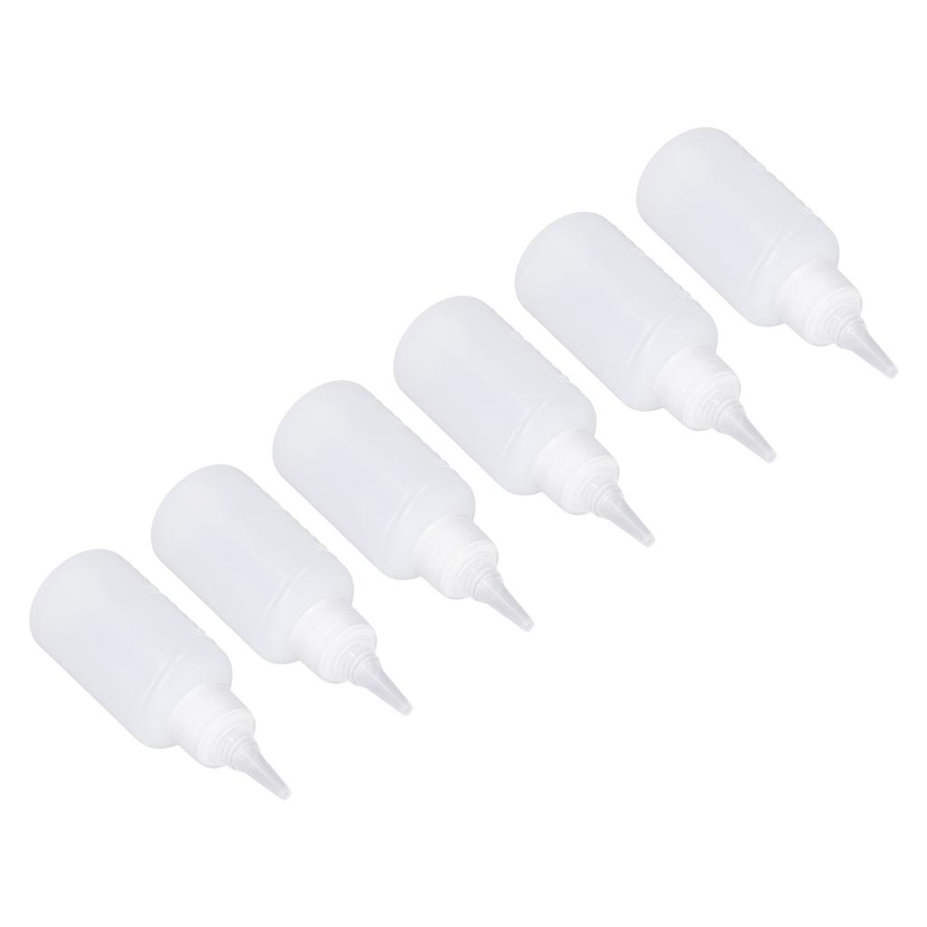 100PCS 50ml Empty Squeeze Bottles with Scale Semi Transparent Plastic Liquid Dispensing Container for Dye Oil Ink Paint