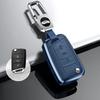Smart Key Case Cover for Key Fits Screwless Easy Alloy and Stylish Blue VW, Scratch-Resistant, Anti-Fall Holder, Golf, Polo, Passat, Jetta, Beetle,