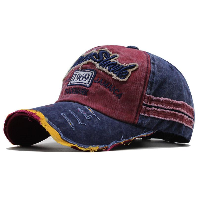 1969 Alphabet Denim Baseball Cap Washed Outdoor Sports Shade Baseball Cap Embroidery