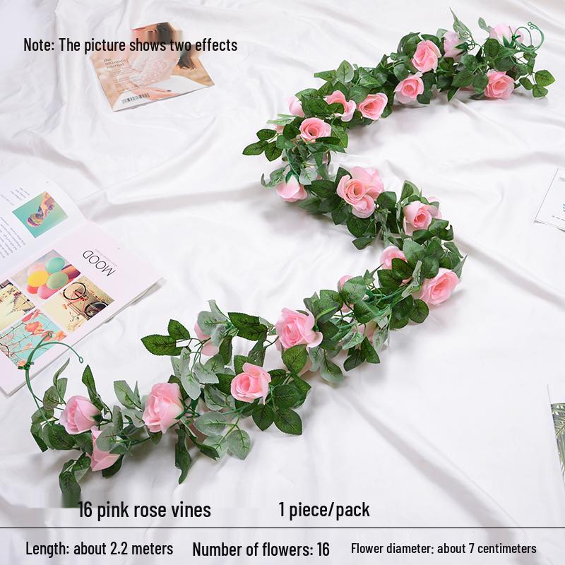 Artificial Rose Vine Floral Ceiling Decor
