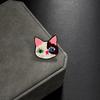 1Pc Corsage Exquisite Sweater Pin Petite Acrylic Cartoon Colorful Cat Brooch Diamond inlaid