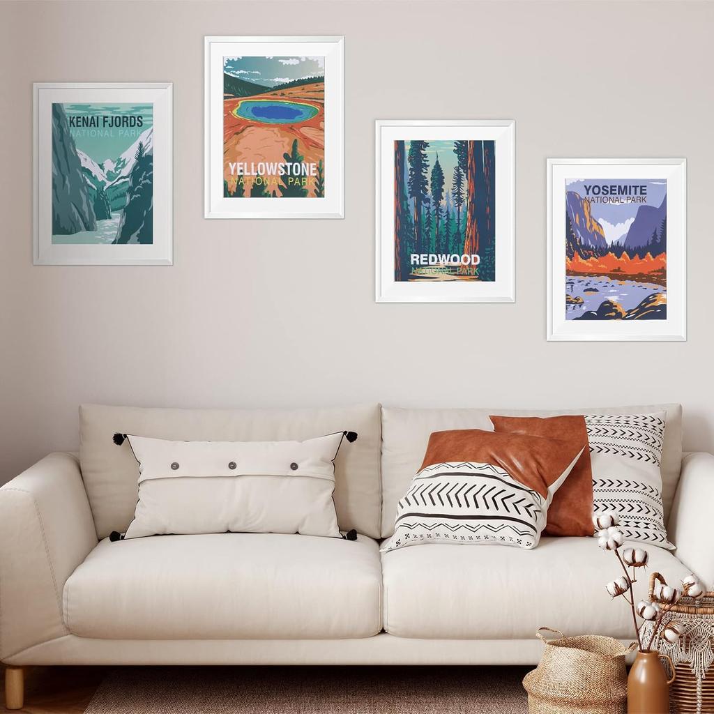 16 Pieces National Park Posters Vintage of 16 Travel Prints Wall Art Abstract Wall Art and Mountain Print Set Abstract Travel Unframed for Living