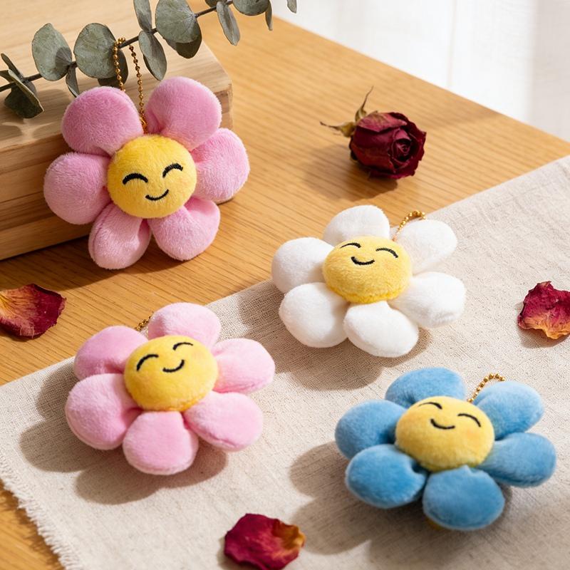 Sunflower Plush Toys 8Cm Sunflower Stuffed Keychain Hairpin Corsage Adorably Girls Accessories Backpack Pendant Birthday Gifts