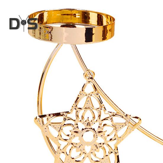 Eid Ramadan Moon Shape Candle Holder Rustproof Corrosion Resistant Candlestick Holder Ramadan Centerpiece Decoration