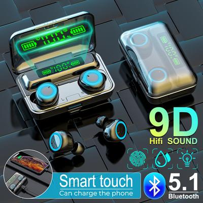F9 Auriculares Inalámbricos Tws Auriculares Bluetooth Estéreo Deportivos Impermeables con Cancelación de Ruido Auriculares para Juegos