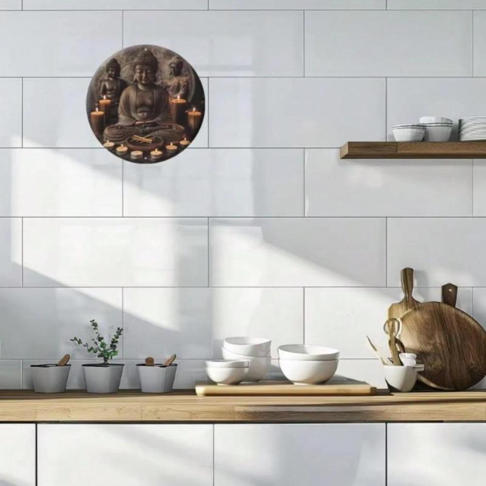 Arte de Pared de Metal de Buda con Velas Incienso Decoración del Hogar Regalo