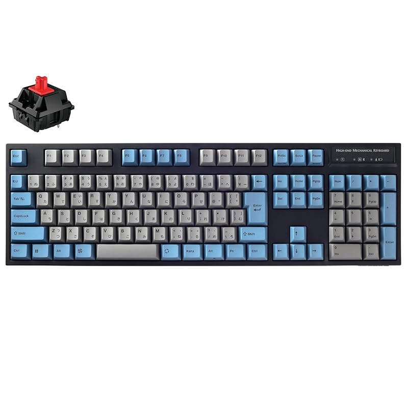 

LEOPOLD FC900RBT GRAYBLUE Bluetooth/USB-C Japanese sequence Kanaya full 108 keys key Switch hot-swappable Win/macOS AAA battery powered Latest CHERRY