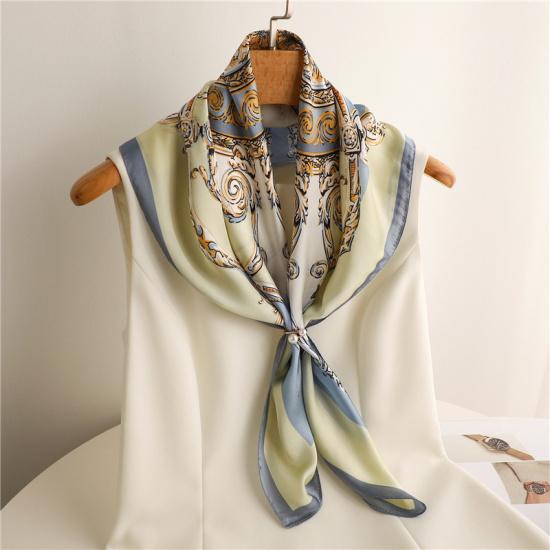 70 * 70 cm Neuer kleiner quadratischer Seidenschal für den Nackenschutz der Damen Professioneller Schal Vielseitiger Haargummi-Kopftuchschal