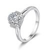 Luxury 100% Real 18k Gold Ring Women's Diamond Ring Moissanite Ring High-end Women's Hollow Four-claw Proposal