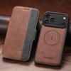 Étui à rabat magnétique en cuir pour iPhone 17 Pro Max & Samsung S25U avec chargement sans fil
