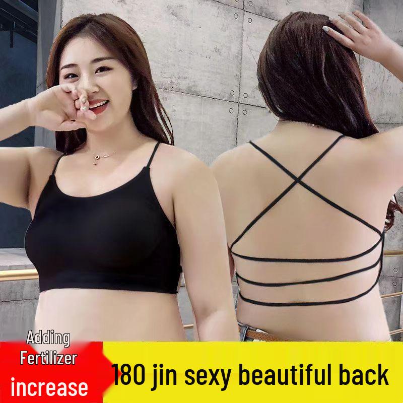 

Plus Size Strapless Sports Camisole Vest with Anti-Exposure Bra for Women White XL [136-180 lbs]