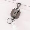 AntiCorrosion Alloy Keychain Retractable Square Hook Carabiner Badges Holder for Easy Item Retrieval in Work Travel Home