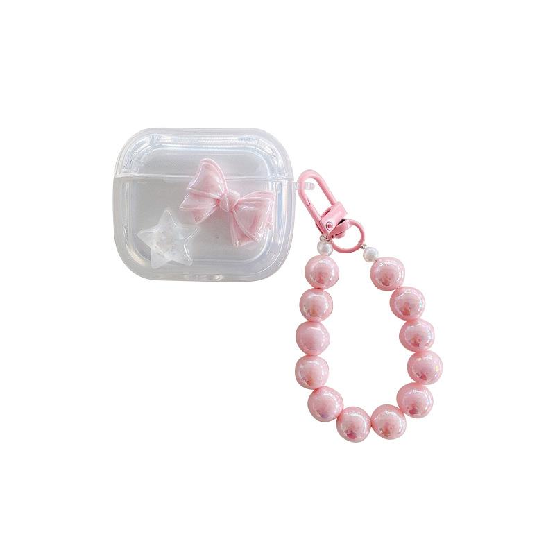 Star Bow Transparent Airpodpro3 Suitable For Apple Bluetooth Headset Cover Airpod4 Bracelet